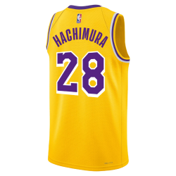 Rui Hachimura #28 Gelbes Icon-Trikot der Los Angeles Lakers