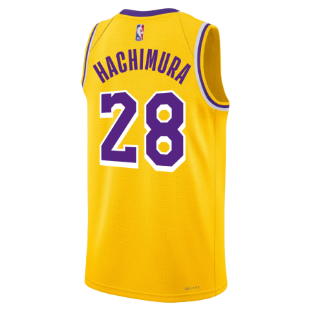 Rui Hachimura #28 Gelbes Icon-Trikot der Los Angeles Lakers