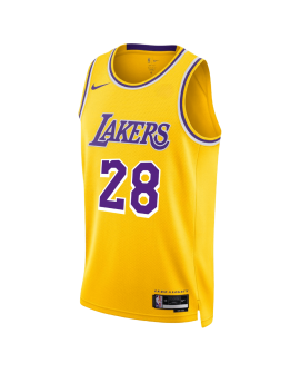 Rui Hachimura #28 Gelbes Icon-Trikot der Los Angeles Lakers