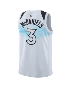 Jaden McDaniels #3 Minnesota Timberwolves Weißes City Edition-Trikot