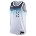 Jaden McDaniels #3 Minnesota Timberwolves Weißes City Edition-Trikot