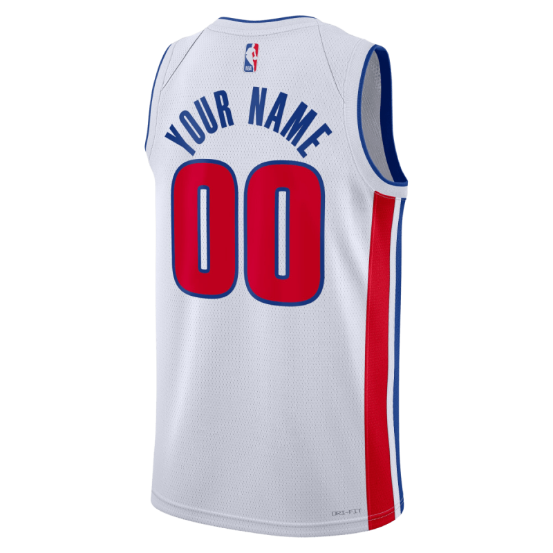 Personalisiertes Detroit Pistons Weiß Association-Trikot