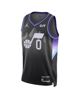 Taylor Hendricks #0 Utah Jazz Schwarz Statement-Trikot