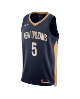 Dejounte Murray #5 New Orleans Pelicans Navy Icon-Trikot