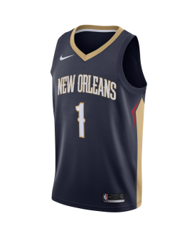 Zion Williamson #1 New Orleans Pelicans Navy Icon-Trikot