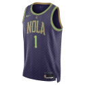 Zion Williamson #1 New Orleans Pelicans Purple City Edition-Trikot