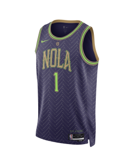Zion Williamson #1 New Orleans Pelicans Purple City Edition-Trikot