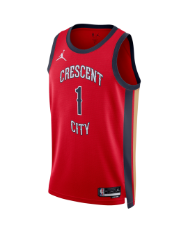 Zion Williamson #1 New Orleans Pelicans Rotes Statement-Trikot