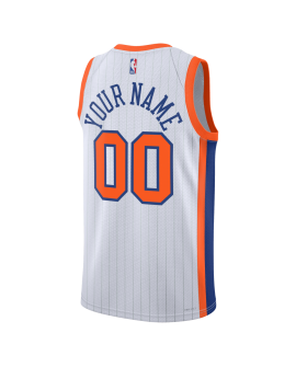 Personalisiertes Weiß City Edition-Trikot der New York Knicks