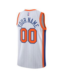 Personalisiertes Weiß City Edition-Trikot der New York Knicks