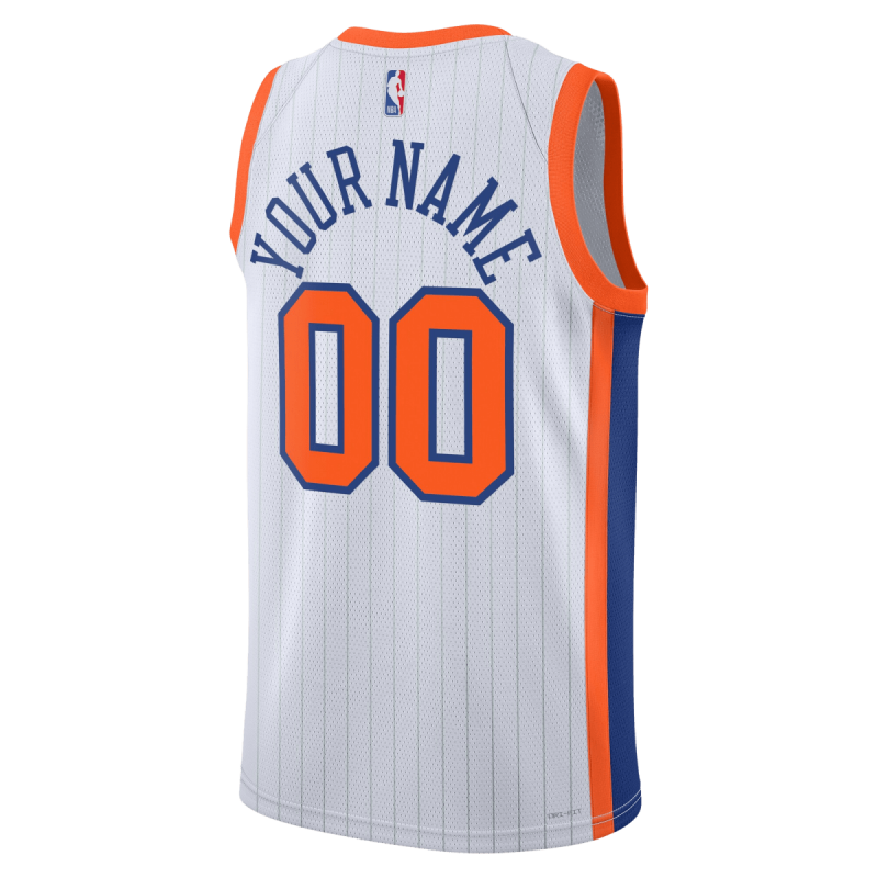 Personalisiertes Weiß City Edition-Trikot der New York Knicks