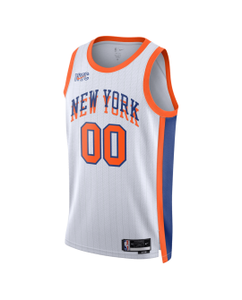 Personalisiertes Weiß City Edition-Trikot der New York Knicks