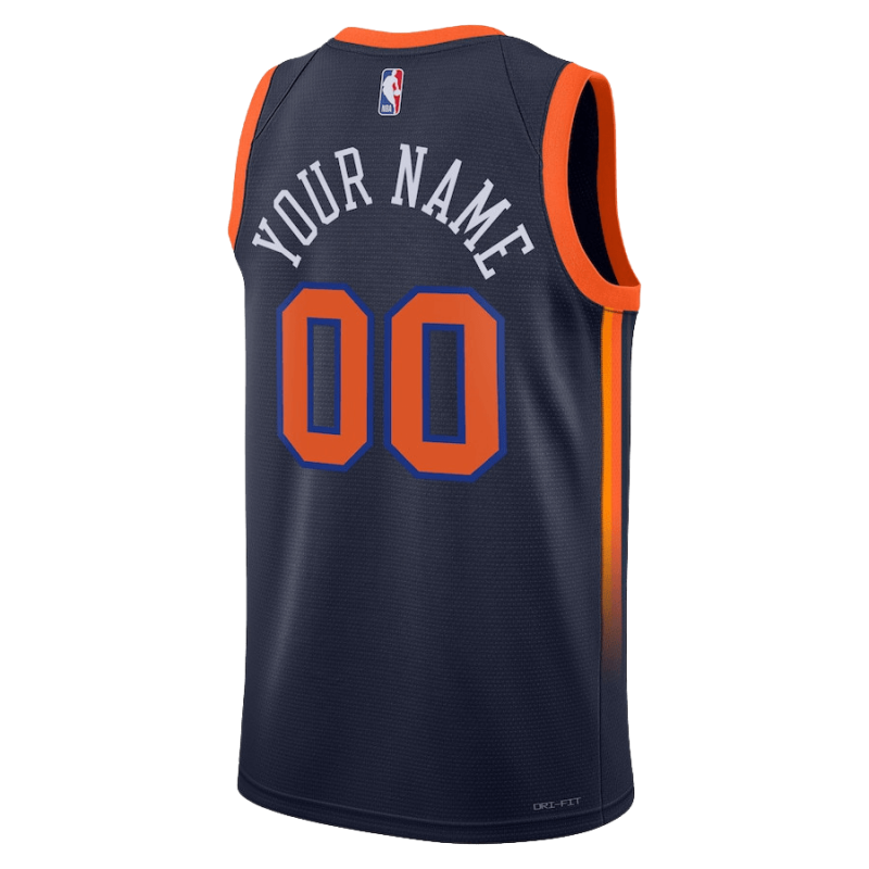 Personalisiertes New York Knicks Navy Statement-Trikot