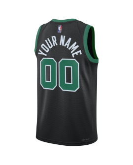 Personalisiertes schwarzes Statement-Trikot der Boston Celtics