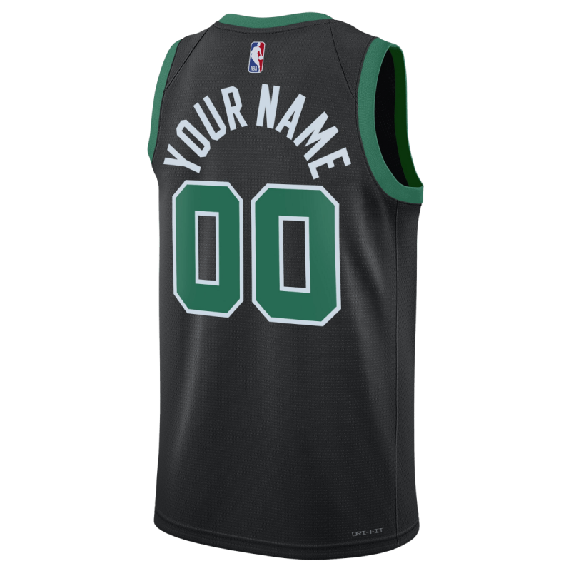 Personalisiertes schwarzes Statement-Trikot der Boston Celtics