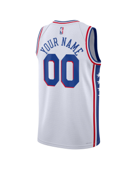 Personalisiertes Weiß Association-Trikot der Philadelphia 76ers