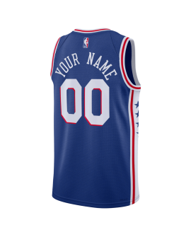 Personalisiertes Philadelphia 76ers Blue Icon Trikot