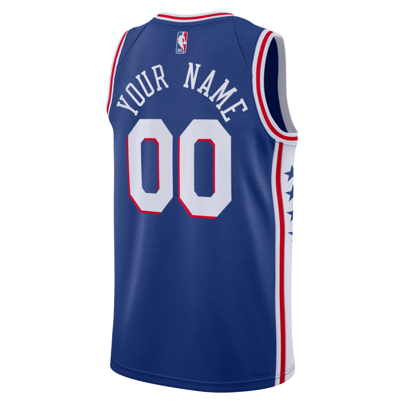Personalisiertes Philadelphia 76ers Blue Icon Trikot