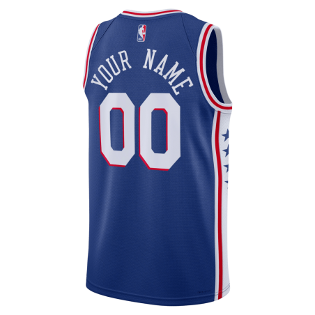 Personalisiertes Philadelphia 76ers Blue Icon Trikot