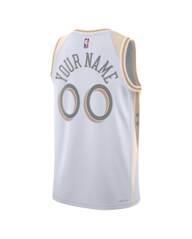 Personalisiertes Weiß City Edition-Trikot der Chicago Bulls