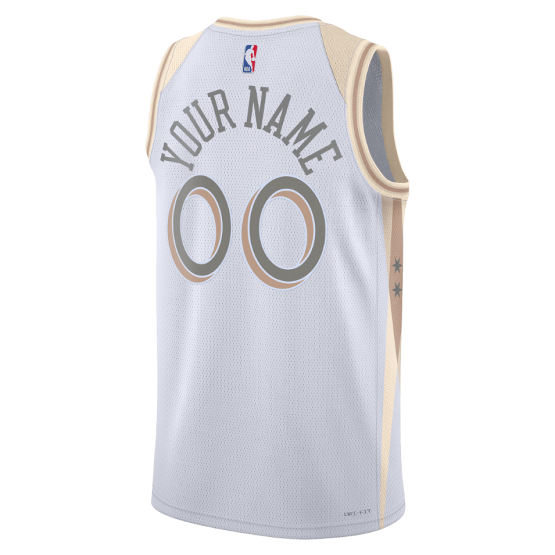 Personalisiertes Weiß City Edition-Trikot der Chicago Bulls