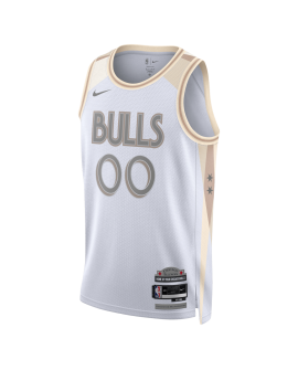 Personalisiertes Weiß City Edition-Trikot der Chicago Bulls