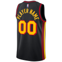 Personalisiertes schwarzes Statement-Trikot der Atlanta Hawks