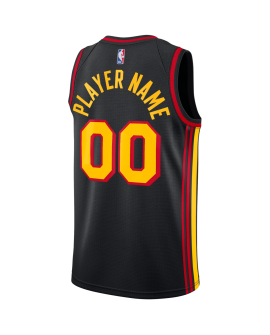 Personalisiertes schwarzes Statement-Trikot der Atlanta Hawks