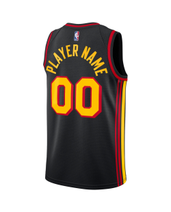 Personalisiertes schwarzes Statement-Trikot der Atlanta Hawks