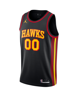 Personalisiertes schwarzes Statement-Trikot der Atlanta Hawks