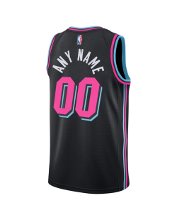 Personalisiertes schwarzes Miami Heat Vice Nights-Trikot