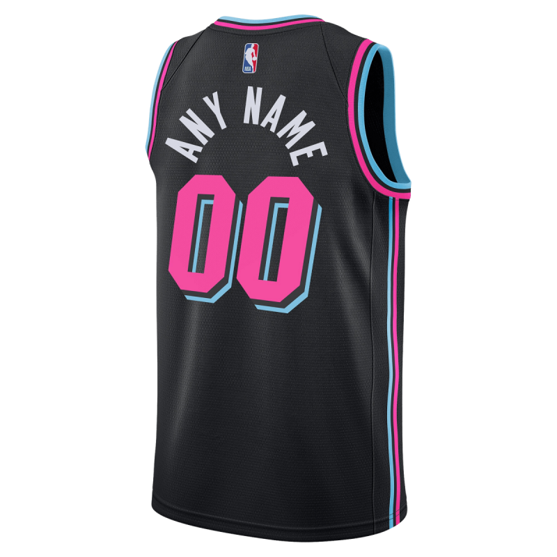 Personalisiertes schwarzes Miami Heat Vice Nights-Trikot