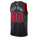 Personalisiertes schwarzes Statement-Trikot der Chicago Bulls