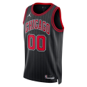 Personalisiertes schwarzes Statement-Trikot der Chicago Bulls