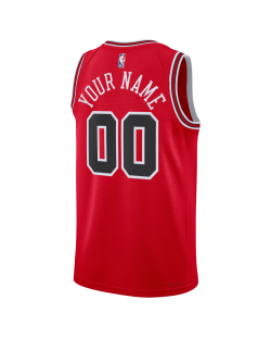 Personalisiertes Chicago Bulls Red Icon Trikot