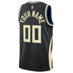 Personalisiertes Milwaukee Bucks Schwarz Fast Statement-Trikot