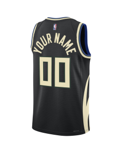 Personalisiertes Milwaukee Bucks Schwarz Fast Statement-Trikot