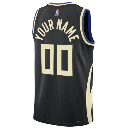 Personalisiertes Milwaukee Bucks Schwarz Fast Statement-Trikot