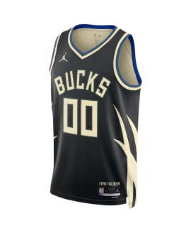 Personalisiertes Milwaukee Bucks Schwarz Fast Statement-Trikot
