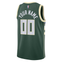 Personalisiertes Milwaukee Bucks Hunter Grün Icon Trikot