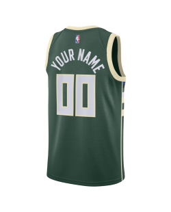 Personalisiertes Milwaukee Bucks Hunter Grün Icon Trikot