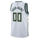 Personalisiertes Weiß Association-Trikot der Milwaukee Bucks