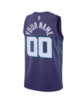 Personalisiertes Lila-Statement-Trikot der Charlotte Hornets