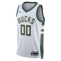 Personalisiertes Weiß Association-Trikot der Milwaukee Bucks