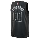 Personalisiertes schwarzes Statement-Trikot der Brooklyn Nets