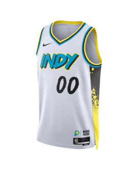 Personalisiertes Weiß City Edition-Trikot der Indiana Pacers