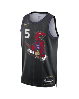 Immanuel Quickley #5 Toronto Raptors Schwarz City Edition-Trikot