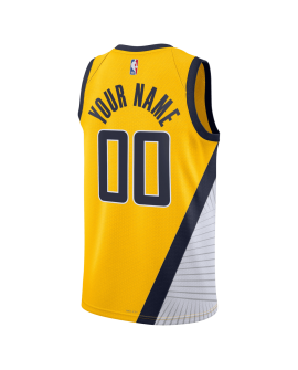 Personalisiertes Gold-Statement-Trikot der Indiana Pacers