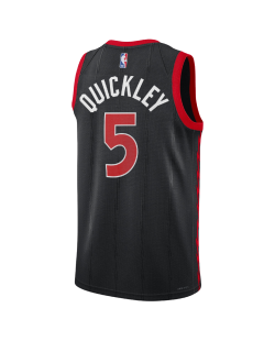 Schwarzes Statement-Trikot der Toronto Raptors von Immanuel Quickley #5