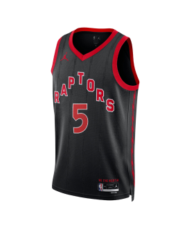 Schwarzes Statement-Trikot der Toronto Raptors von Immanuel Quickley #5